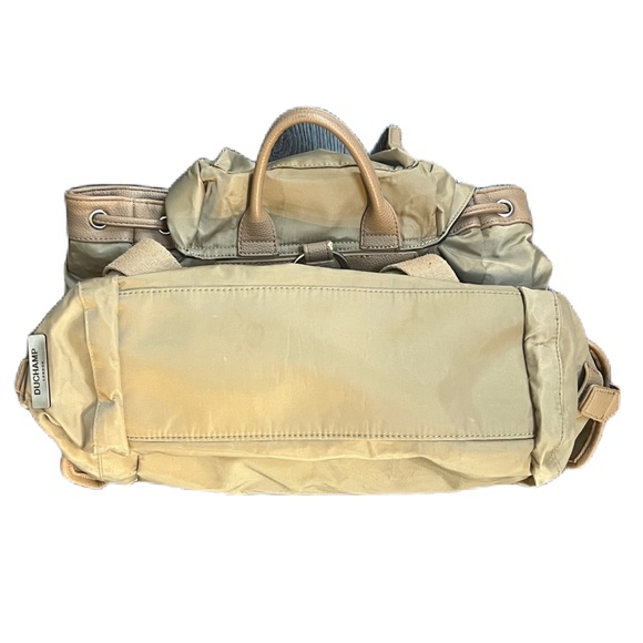 Duchamp London Tan Nylon Drawstring Computer Backpack - Picture 7 of 13